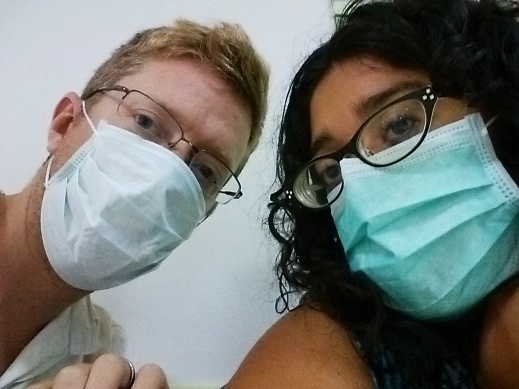 Waiting in the Bangkok hospital to find out what nefarious disease we had...